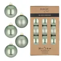 Weihnachtskugeln Glas 6cm 30 Stück - matt & glänzend - Christbaumkugeln Weihnachtsbaumkugeln für Weihnachten - Christbaumschmuck & Weihnachtsbaumschmuck - Mild Sage