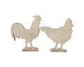 Viana Osterhase Deko Hühner Tischdeko Ostern Holz Vintage Landhaus 19cm 2er-Set, 2 St