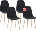 Esszimmerstühle 4er Set FANO schwarz - Komfortabler Polsterstuhl für Modernes und Stilvolles Design am Esstisch - Küchenstuhl oder Stuhl Esszimmer mit hoher Belastbarkeit bis 110kg