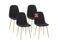 Albatros Esszimmerstuhl FANO mit Stoff Bezug, 4er Set Schwarz, stilvolles Vintage Design, belastbar mit 110Kg, Polsterstuhl - Moderner Küchenstuhl