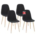 ALBATROS Esszimmerstuhl FANO | 4er Set Schwarz | Komfortabler Küchenstuhl für modernes und stilvolles einrichten Designer Esstisch Stühle | Esszimmer Stuhl Polsterstuhl | Belastbarkeit 110kg