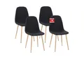 Albatros International Esszimmerstuhl Esszimmer Stühle 4 er Set FANO, Stuhl Stühle Esszimmerstühle, Küche (4er Set, Schwarz, Stoff Bezug), Küchenstuhl Küchenstühle Essstühle für den Esstisch Ess Stühle