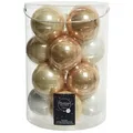 Kaemingk Weihnachtsbaumkugel, Weihnachtskugeln Glas 8cm 16 Stück - Perle / Weiß / Karamel Mix beige|braun