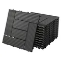 11x WPC Terrassenfliesen Balkonfliese Klickfliese Mosaik 30x30cm Anthrazit 1m²