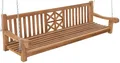 CLP Schaukelbank Farm I Gartenschaukel aus Teakholz I Holzschaukel wetterfest und massiv I mit Befestigungsmaterial, Farbe:Teak, Größe:220 cm