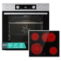 Gorenje Einbauherd-Set Heißluft Inox Set 4 mit Glaskeramik-Kochfeld / 77L / ExtraSteam / GentleClose & Open / EcoClean / AirFry / PizzaMode / PerfectGrill / Teleskopauszüge / Inox-Look