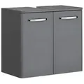 PELIPAL Waschbeckenunterschrank in Anthrazit Hochglanz mit 2 Türen (BxHxT: 60x53x33 cm)