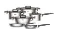 WOLL Topf-Set Concept, Edelstahl 18/10 (Set, 10-tlg., Kochtopf 20/24cm, Bratentopf 24cm, Stieltopf 18cm, Bratpfanne 20/28cm), Induktion