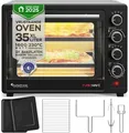 Mini Backofen 35L mit Drehspieß Umluft Ofen Pizza Tisch Camping Klein Groß 1600W