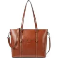 Damen Leder-Tasche 14 Zoll Laptop-Tasche, Tote-Bag, Braun