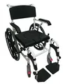FabaCare Dusch- Toilettenrollstuhl Atlantic, 24 Zoll Räder, bis 136 kg, Premium Toilettenstuhl, Duschstuhl fahrbar, Rollstuhl mit WC Eimer