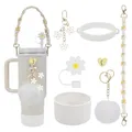 QITIXI:OU 7 Stück Zubehör Set für Stanley Cup, Wasserflasche Griff Riemen, Siliocne Cup Stiefel, Strohhalm Abdeckung, Cup Accessories für Stanley Cup 800ml -1100ml Tumbler