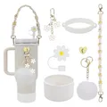 7 Stück Zubehör Set für Stanley Cup Wasserflasche Griff Riemen Siliocne Cup S...