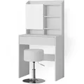 Vicco Schminktisch, Weiß, Holzwerkstoff, 5 Fächer, 1 Schubladen, Rechteckig,Rechteckig, 70x136x40 cm, Schlafzimmer, Schminktische