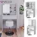 Schminktisch Frisiertisch Frisierkommode Laura Weiß Hocker 70x136 cm Vicco