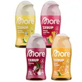 MORE Zerup, mixed 4er Bundle, 4 x 65 ml, für bis zu 32 l Fertiggetränk, zuckerfreier Sirup mit echten Fruchtextrakten, vegan, zero Kalorien - made in Germany (Sorten können variieren)