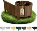 Floranica Rasenkante Holz Flexible Beeteinfassung 20 x 200 cm Dunkelbraun Rollborder Holzzaun Gartenzaun Palisade Rollzaun für Garten
