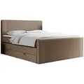 MKS Boxspringbett, Braun, Textil, 2-Sitzer, H3, Rechteckig, 200x200 cm, Schlafzimmer, Betten, Boxspringbetten