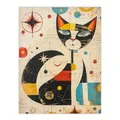 Artery8 Abstract Mid Century Modern Atomic Cat Lover For Living Room Large Wall Art Poster Print Thick Paper 18X24 Inch