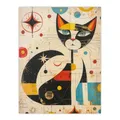 Abstract Mid Century Modern Atomic Cat Lover Wall Art Poster Print Picture