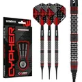 WINMAU Cypher 18 g Fass / 20 g Vollgewicht, weiche Spitze, 90% Wolfram- Professionelles Dart-Set mit Dart Flüge und Dart-Schäften
