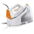 Braun CareStyle 1 Pro Dampfbügelstation Weiß – 2200W, 5,5 Bar, DoubleSteam, FreeGlide 3D, 1,7 L Tank, 50% weniger Bügelzeit - Grau/Orange