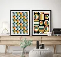 Bild "Noel", Abstrakt-Kunst-Gemälde-Figuren-Modern, (1 St.), HD Premium Poster-Druck inkl. Holzrahmen Farbe Rahmen: schwarz + Farbe Bild(er): bunt B/H: 50 cm x 70 cm