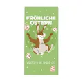 Herz & Heim® Personalisierte Osterschokolade – Fröhliche Ostern – Geschenk mit individuellem Wunschtext – Leckere Vollmilchschokolade mit Osterhasen-Motiv – Süße Osterüberraschung für Kinder & Familie