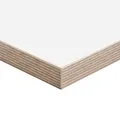 boho office® Schreibtischplatte, Tischplatte – 120 x 80 x 2,5 cm in Weiß mit edler Multiplex Echtholz-Kante in Birke, Kratzfest, seidenmatt glänzend