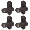 BASI | Fenstersicherung 4er Set | Weiß Braun | Zusatzsicherung für einflügelige Fenster Fenstertüren | verriegelbar mit Druckknopf | Schwenkriegel | Einbruchschutz | Farbe Braun | 4 Stück