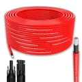 Solarkabel Solarleitung 25m 6mm² Photovoltaik PV Kabel + 10 Stecker Rot