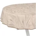 ANRO Tischdecke Wachstuch abwaschbar Abstrakt Tischwäsche (Einzelstück 1-tlg), wasserabweisend pflegeleicht Organisch Beige Oval 220x140cm beige Oval | 140 cm x 220 cm