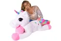TE-Trend Kuscheltier Einhorn 110 cm XXL Plüschtier Stofftier Unicorn, mit Regenbogen Design Elementen
