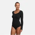 cfab (creamy fabrics) Shaping-Body Bodysuit Sculpting Shapewear Longsleeve mit Slip-Schwarz-L (1-tlg) schwarz L
