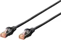 Digitus DK-1644-050/BL RJ45 Netzwerkkabel, Patchkabel CAT 6 S/FTP 5.00 m Schwarz Halogenfrei, verdrillte Paare, mit Rastnasenschutz, Flammwidrig