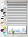 Sonello Doppelrollo Klemmfix ohne Bohren Duo Rollo Klemmrollo Sonnenschutzrollo Fensterrollo für Fenster & Türen Zebrarollo Seitenzugrollo 80cm x 100cm Grau