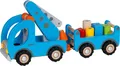 goki Spielzeug-Kran Kranwagen mit Anhänger, (7-tlg), mit magnetischer Hilfe zum Be- oder Entladen.