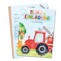 MeinBaby123® 10 Einladungskarten Kindergeburtstag für Jungs | Bauernhof Geburtstagseinladungen für Kinder | Traktor Einladungskarten | inkl. 10 Briefumschläge | Premium Qualität (Bauernhof V2)