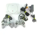 Playstation One - PSOne - PS1 Konsole Slim alle Kabel + 2 Analog Controller Grau