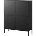 Selsey Highboard Bemmi 100 cm Schwarz mit Schwarzen Beinen