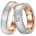 DOOSTI Trauring Schmuck Geschenk Edelstahl Trauring Ehering Partnerring LIEBE, Made in Germany - wahlweise mit oder ohne Zirkonia goldfarben 52