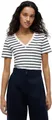 Tommy Hilfiger Damen T-Shirt Kurzarm New Slim Cody mit V-Ausschnitt, Mehrfarbig (Breton/ECU/Dark Night Navy), M