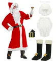 Super Weihnachtmann Mantel mit Perücke, Bart und Schnurrbart, ....