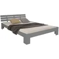 Homestyle4u Holzbett, Grau, Holz, Kiefer, 180x200 cm, Schlafzimmer, Betten