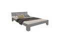 Homestyle4u Massivholzbett 90x200 120x200 140x200 160x200 180x200 Doppelbett Kopfteil Lattenrost (Set, mit Lattenrost, Grau), 180x200, modern, stabil