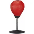 Relaxdays Punchingball Tisch Kunstleder Stahl Rot mit Saugnapf 35,5 cm x 18 cm x 18 cm