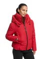 MARIKOO Damen Winterjacke (XS-XXL) - gesteppt, mit Kapuze, innen Fleecefutter - N086 - DeepRed Größe L - Gr.L