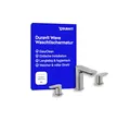 Duravit Wave Waschtischarmatur (Auslauf Höhe 108 mm), 3-Loch Wasserhahn Bad, Armatur Waschbecken, Edelstahl gebürstet