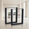 Tischkufen 2er-Set Stahl 100×72 cm schwarz, Industrie-Stil, Bodenschoner