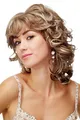 Damen Perücke WIG Mittellang Braun Blond Gesträhnt Toupiert Lockig DW573-12-26